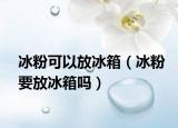 冰粉可以放冰箱（冰粉要放冰箱吗）