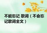 不能忘记 歌词（不会忘记歌词全文）