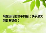 现在流行的快手网名（快手最火网名有哪些）