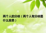 两个人的分歧（两个人有分歧是什么意思）