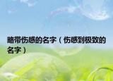 略带伤感的名字（伤感到极致的名字）