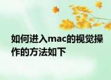 如何进入mac的视觉操作的方法如下