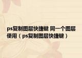ps复制图层快捷键 同一个图层使用（ps复制图层快捷键）