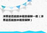 洋葱是否能放冰箱里保鲜一夜（洋葱是否能放冰箱里保鲜）