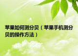 苹果如何测分贝（苹果手机测分贝的操作方法）