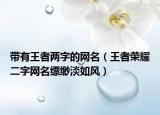 带有王者两字的网名（王者荣耀二字网名缥缈淡如风）