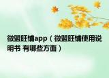 微盟旺铺app（微盟旺铺使用说明书 有哪些方面）