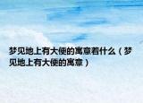 梦见地上有大便的寓意着什么（梦见地上有大便的寓意）