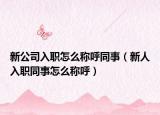 新公司入职怎么称呼同事（新人入职同事怎么称呼）