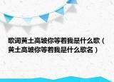 歌词黄土高坡你等着我是什么歌（黄土高坡你等着我是什么歌名）