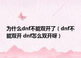 为什么dnf不能双开了（dnf不能双开 dnf怎么双开呀）