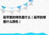 翡翠里的绿色是什么（翡翠的绿是什么颜色）