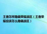 王者怎样隐藏荣耀战区（王者荣耀应该怎么隐藏战区）