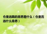 仓皇逃跑的意思是什么（仓皇而逃什么意思）