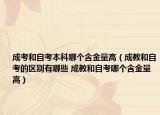 成考和自考本科哪个含金量高（成教和自考的区别有哪些 成教和自考哪个含金量高）