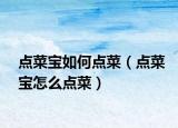 点菜宝如何点菜（点菜宝怎么点菜）