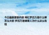 今日最新更新内容 网红罗百万是什么梗怎么火的 罗百万是哪里人为什么这么有钱