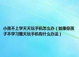 小孩不上学天天玩手机怎么办（如果你孩子不学习整天玩手机有什么办法）