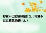 称赞不已的解释是什么（称赞不已已的意思是什么）