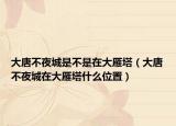大唐不夜城是不是在大雁塔（大唐不夜城在大雁塔什么位置）