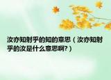 汝亦知射乎的知的意思（汝亦知射乎的汝是什么意思啊?）