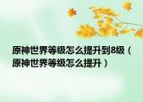 原神世界等级怎么提升到8级（原神世界等级怎么提升）