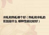 冷轧和热轧哪个好（热轧和冷轧的区别是什么 哪种性能比较好）