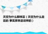 天空为什么那样蓝（天空为什么是蓝的 事实原来是这样的）