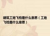 建筑工地飞检是什么意思（工地飞检是什么意思）