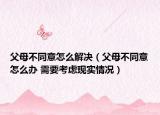 父母不同意怎么解决（父母不同意怎么办 需要考虑现实情况）