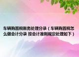 车辆购置税账务处理分录（车辆购置税怎么做会计分录 按会计准则规定处理如下）