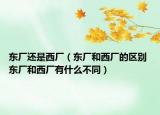 东厂还是西厂（东厂和西厂的区别 东厂和西厂有什么不同）