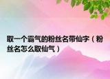 取一个霸气的粉丝名带仙字（粉丝名怎么取仙气）