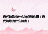唐代诗歌有什么特点和作用（唐代诗歌有什么特点）