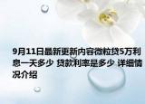 9月11日最新更新内容微粒贷5万利息一天多少 贷款利率是多少 详细情况介绍
