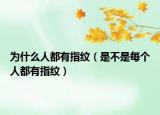 为什么人都有指纹（是不是每个人都有指纹）