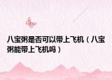 八宝粥是否可以带上飞机（八宝粥能带上飞机吗）
