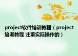 project软件培训教程（project培训教程 注重实际操作的）