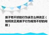 孩子有不好的行为该怎么样改正（如何改正男孩子行为规范不好的问题）