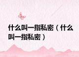 什么叫一指私密（什么叫一指私密）
