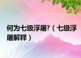 何为七级浮屠?（七级浮屠解释）