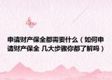 申请财产保全都需要什么（如何申请财产保全 几大步骤你都了解吗）