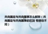 共商国是与共商国事怎么解释（共商国是与共商国事的区别 有哪些不同）