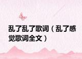 乱了乱了歌词（乱了感觉歌词全文）