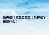 反弹是什么意思意思（反弹这个梗是什么）