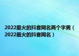 2022最火的抖音网名两个字男（2022最火的抖音网名）