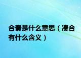 合奏是什么意思（凑合有什么含义）