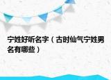 宁姓好听名字（古时仙气宁姓男名有哪些）