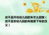 这不是开往幼儿园的车怎么回复（这不是去幼儿园的车我要下车的含义）