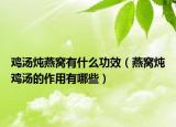 鸡汤炖燕窝有什么功效（燕窝炖鸡汤的作用有哪些）